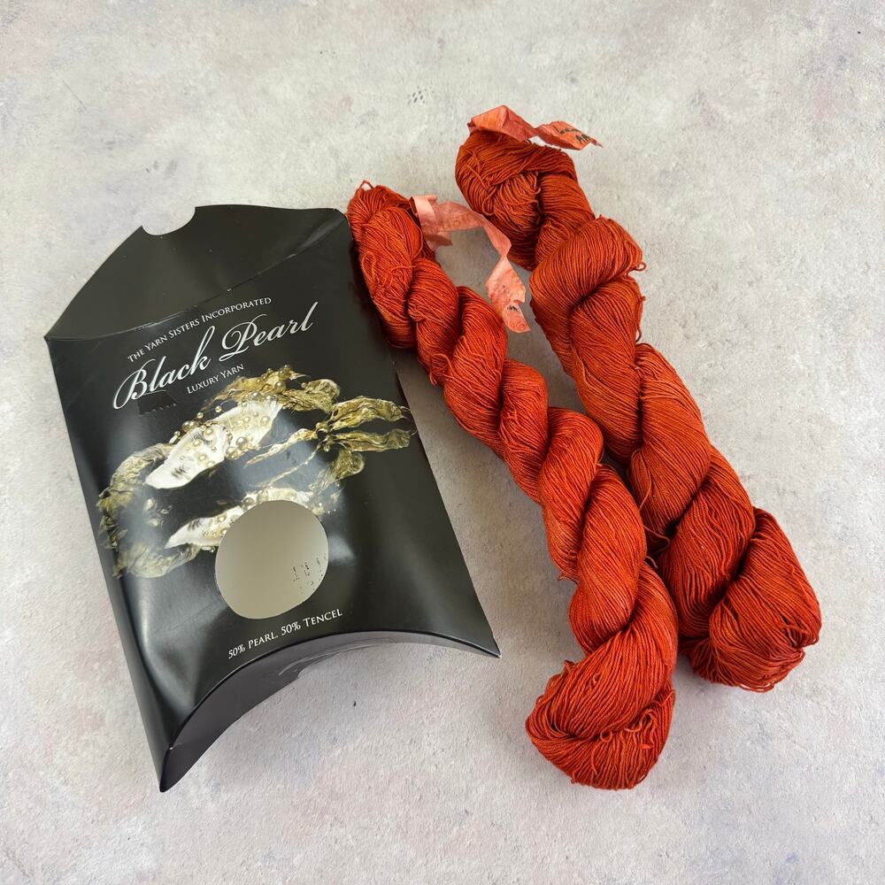 The Yarn Sisters Black Pearl 50% Pearl 50%Tencel Laceweight Yarn Dyed Terracotta